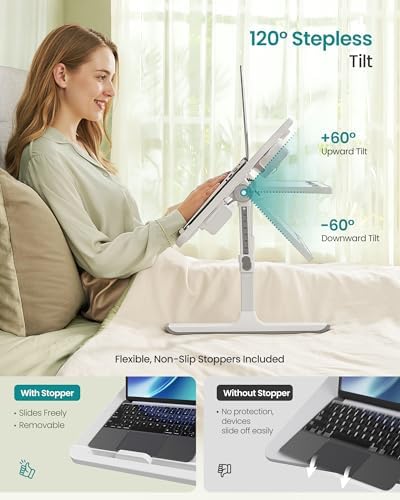 SONGMICS Bed Laptop Desk, Foldable, Adjustable Height, 15.7 x 22 Inches - Image 4