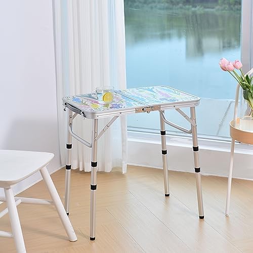 Yriuat Folding Camping Table 2ft Portable Picnic Table, Blooming Floral - Image 2