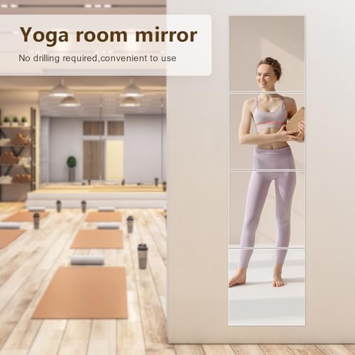 Shiftshade Mirror Wall Full Length,12X12 Inch Unbreakable Mirror Tiles for Bedroom Home Gym Door, Acrylic Squares Mirror Full Body Shatterproof Mirror Stickers for Walls,Mirror Sheets (4pcs) - Image 6