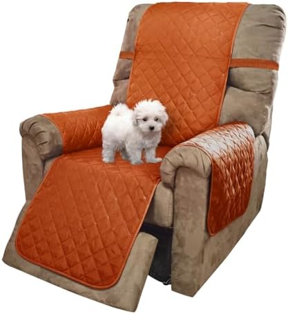 U-NICE HOME Reversible 23''Recliner Small Chair Cover, Orange/Taupe by U-NICEHOME