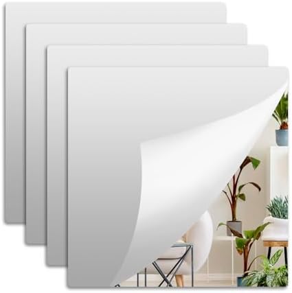 Dureidos Self Adhesive Acrylic Wall Mirror Tiles 12x12 Inch, Mirror Full Length for Kids Safety, Shatterproof Mirror for Door, Bedroom, Bathroom, and Gym (12PCS) - Image 2