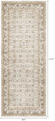 4x10 Hallway Runner Rugs, Washable Non-Slip Vintage Rugs - Image 2