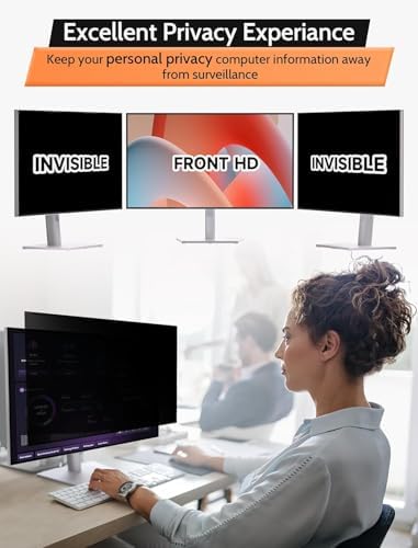 Mamol [2 Pack] 22 Inch Magnetic Privacy Screen for Frameless Monitor, Anti Glare & Blue Light Filter Computer Screen Protector, Removable Anti-Spy Shield for 22" 16:10 Widescreen Desktop Display - Image 3
