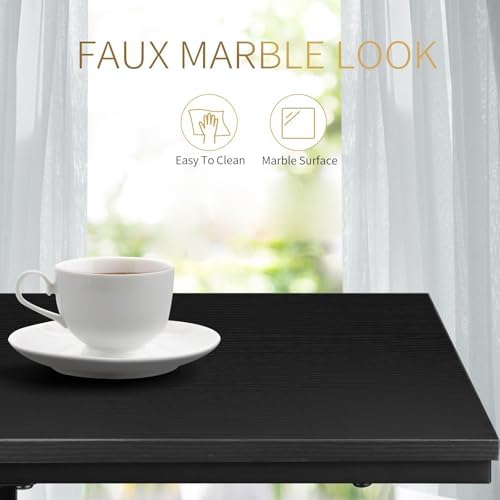 C Shaped Side Table Set of 2, Skinny Sofa Table for Sofa and Bed, Couch Tables That Slide Under, Small End Tables for Living Room, Bedroom or Small Spaces, Black - Image 6