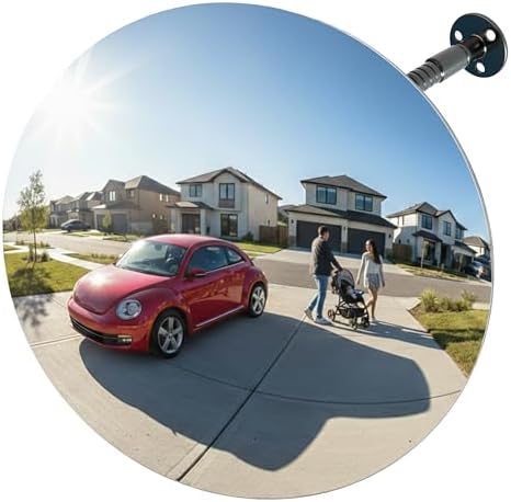 17.3 Inch Convex Safety Mirror, Adjustable Wall Mount by Unknown