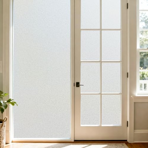 Frosted Glass Window Privacy Film Anti-UV,Embossed White,17.5"x78.7" by Letthewallstellyourstory