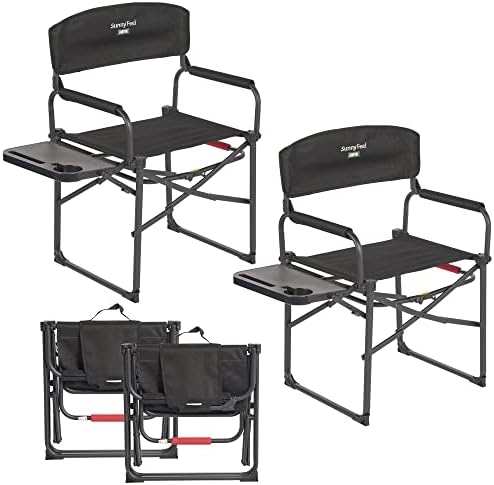 SUNNYFEEL Oversized Directors Camping Chair for Adults with Side Table by SunnyFeelCamping
