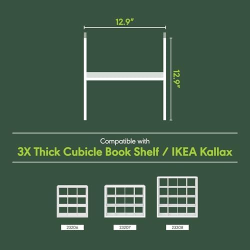 Furinno Cubicle H-Shelf Cube Insert, 2-Tier Cube Organizer, Dark Oak - Image 5
