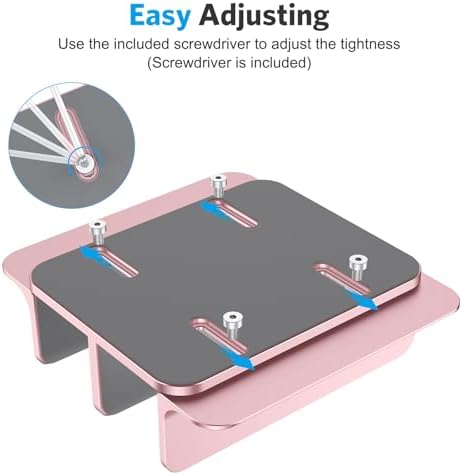 OMOTON Dual Vertical Desk Laptop Stand Holder, Fits MacBook Air, Rose Gold - Image 5