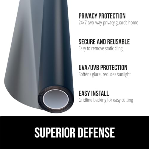 Gorilla Guard Window Privacy Film, Two Way Sun Blocking, 11.8x78.7 Black - Image 2