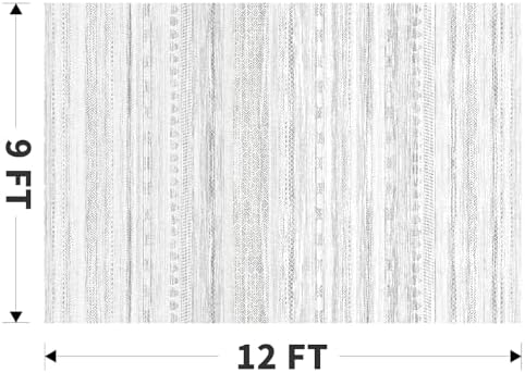 9x12 Area Rugs for Living Room Machine Washable Rug Distressed Indoor Carpet Neutral Moroccan Boho Rug Ultra Soft Area Rug for Bedroom Dining Room Playroom Office, Grey - Image 2