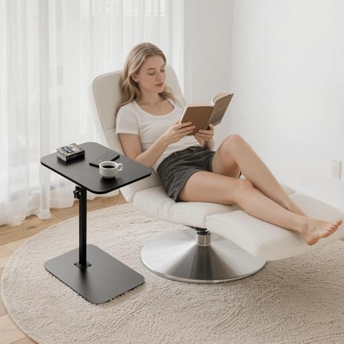 ZEAPTAC Portable TV Tray Table, End Table Adjustable Height 360° Swivel, Side Table for Couch, Sofa, Bed, Chair, Living Room - Black - Image 6