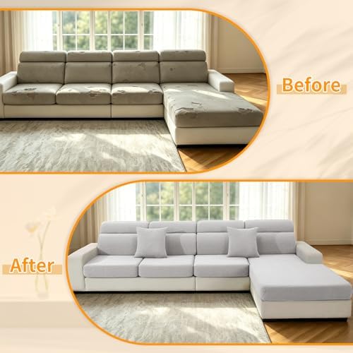 XINEAGE 2 Piece Stretch Couch Cushion Covers Individual Sofa Slipcovers - Image 7