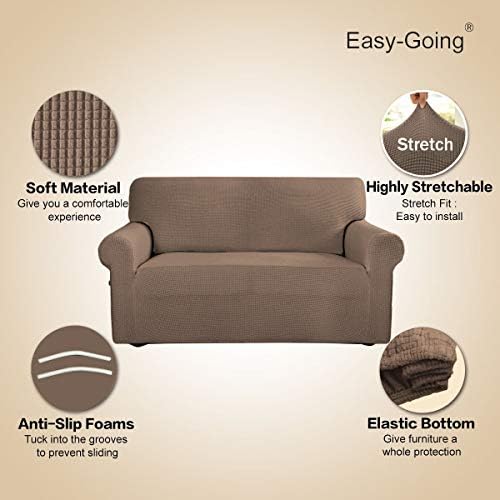 Easy-Going Stretch Oversized Sofa Couch Slipcover Washable Camel - Image 3