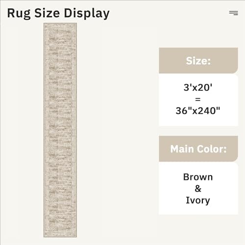 Soalmost Washable 3x20 Hallway Runner Rug Non-Slip Kitchen Entry Rugs Brown - Image 5