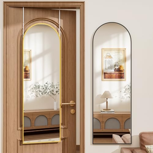 Rowjut Full Length Door Mirror, Wall Mounted Wall Mirrors, 50"X16" Arched Behind Door/Full Length Mirror for Use in Living Rooms, Rooms, Bedrooms, Cloakrooms, etc. (Black) - Image 7