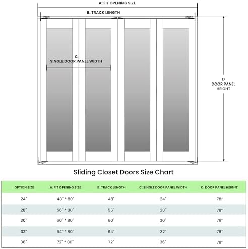 SMARTSTANDARD 72" x 80" Bifold Doors, Mirror Closet Folding Doors, MDF - Image 6