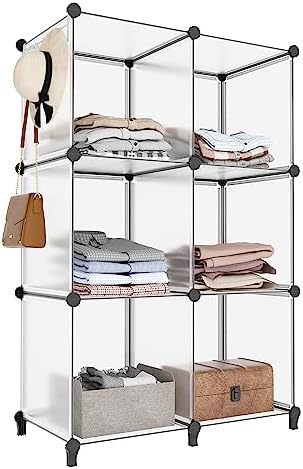 HOMIDEC 6-Cube Storage Organizer, Closet Organizer Storage Shelf Bookcase Bookshelf with Metal Hammer, Storage Cubes Organizer Cabinet for Kids, Closet, Bedroom, Bathroom, (11.8x11.8x11.8 inch) by DecorateYourHome