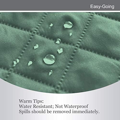 Easy-Going Reversible Oversized Couch Cover for 3 Cushion Couch Sofa Cover for Dogs Water Resistant Furniture Protector Cover with Foam Sticks for Pet Cat (Oversized Sofa, Cyan/Ivory) - Image 4