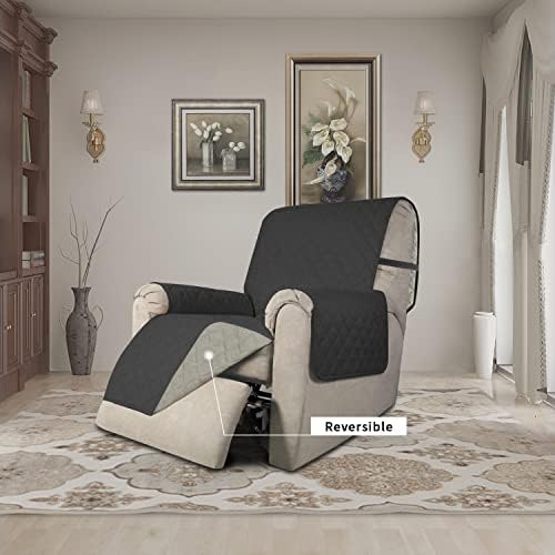 Easy-Going Reversible Couch Cover, Recliner 22 in, Darkgray/Beige - Image 2