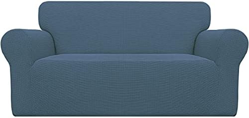 Easy-Going Stretch Oversized Loveseat Couch Covers Washable Bluestone by Easy-Going