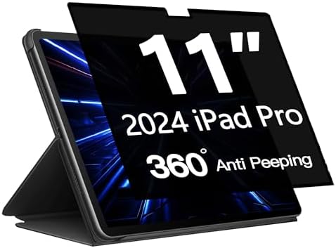 360° Privacy Screen Protector for iPad Pro 11 Inch 2024 Model M4 (5th Generation), by Halloive