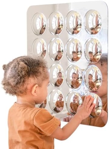 Spark & Wow Sensory Wall Toddler Mirror, Large 16 Bubbles by SparkWow