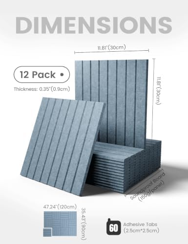 Fluxynara 48" x 36" Large Felt Bulletin Board, Dusty Blue | 12 Pack Cork Board Alternative with 60 Safe Adhesive Tabs, Felt Pin Boards for Wall Decor, Home, Office, Classroom, Dorm - Image 2