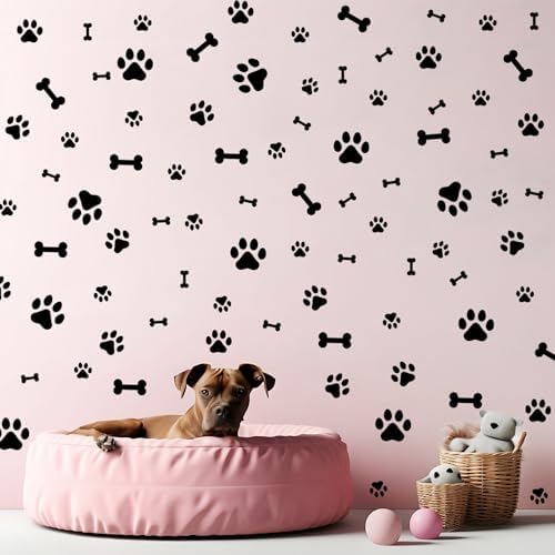 AOWDIAO 174 Pcs Dog Paw Decals - Peel and Stick Vinyl Wall Stickers for Dog's Room, Playroom & Party Decor - Image 4