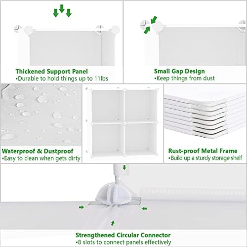 C&AHOME Plastic Cube Storage Organizer, 4-Cube Shelves Units, Milky - Image 6