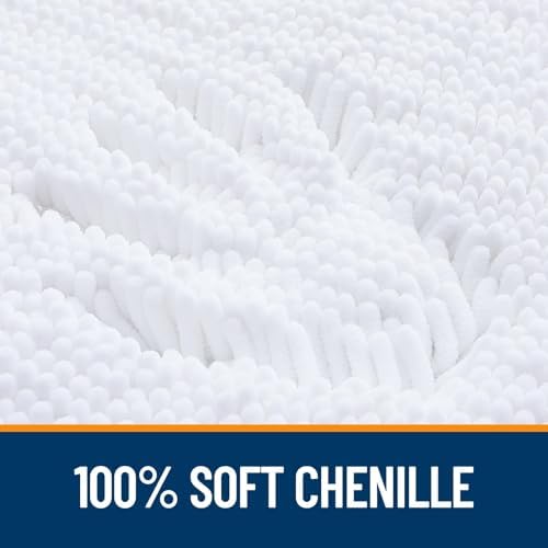 OLANLY Toilet Rugs U-Shaped 24x24, Soft Absorbent Chenille Contour Rugs - Image 3