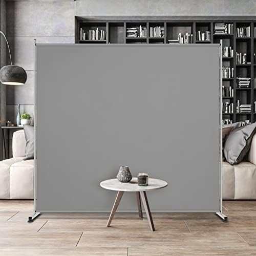 RANTILA Single Large Panel Room Divider, Privacy Screen for Office, Partition Separators, Freestanding Divider 71''W x 69.5''H, Grey - Image 6
