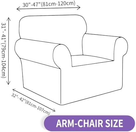ZNSAYOTX Super Stretch Chair Slipcover Universal Sofa Chair Covers for Living Room Dogs Pet Furniture Protector Spandex Armchair Slipcovers with Anti Slip Foam Sticks (Brown, Chair) - Image 6