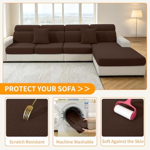 XINEAGE 4 Piece Stretch Couch Cushion Covers Individual Sofa Slipcovers - Image 6
