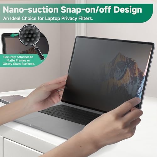 Nano-Suction Laptop Privacy Screen 14 Inch 16:10, Removable Screen Privacy Shield for Laptop, Anti Glare, Anti Bule Light, Screen Protector for Lenovo HP Dell Acer Asus Thinkpad - Image 4