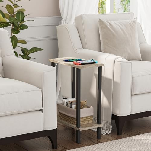 TUTOTAK Narrow Side Table Set of 2, Small End Table for Couch - Image 2