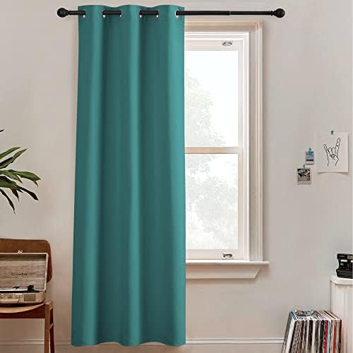 RYB HOME Privacy Blackout Curtains, Thermal Insulating Room Divider Large Window Treatment for Glass Door Living Room Shared Bedroom Laundry Room, W 60 x L 108 inches, Teal, 1 Panel by RYBHOME