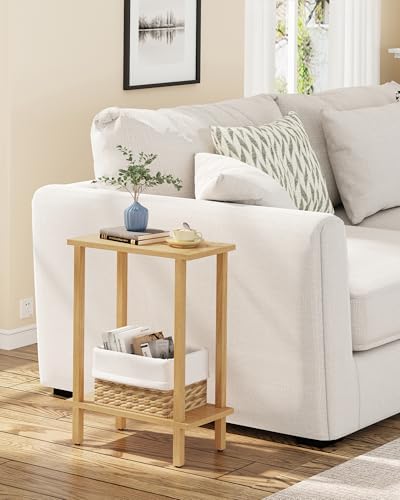 TUTOTAK Narrow Side Table, 2-Tier Small End Table for Couch by ChoosetutotakFurnitureBuildYourCozyHome