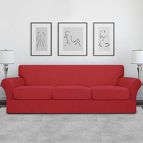 Easy-Going 4 Pieces Oversized Stretch Couch Cover for Dogs Washable - Image 2