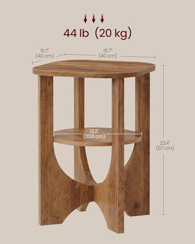 VASAGLE Side Table, 2 Tier Small Accent End Table, Nightstand - Image 2