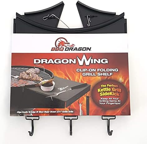 BBQ Dragon Weber Grill Side Table – Foldable Grill Shelf with Hooks for 22" Kettle Grills – Portable & Durable Bottom Shelf for Accessories – Space Saving Attachment for Outdoor Cooking - Image 5