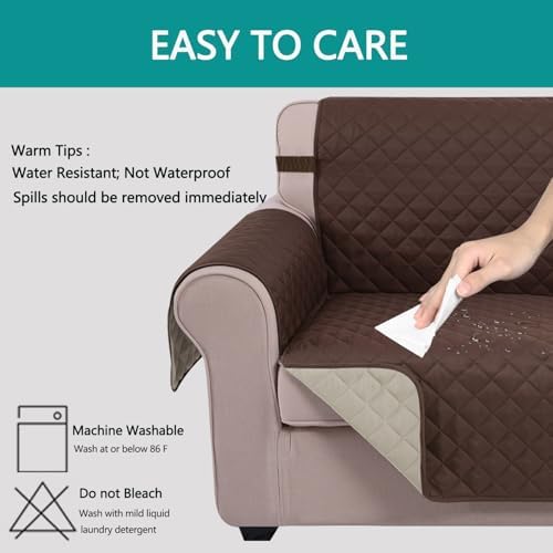 U-NICE HOME Large Sofa Cover Reversible Couch Cover for Dogs, Coffee/Beige - Image 5