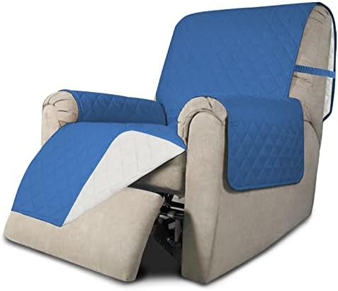 Easy-Going Reversible Couch Cover, Recliner 22 in, Blue/Ivory by Easy-Going