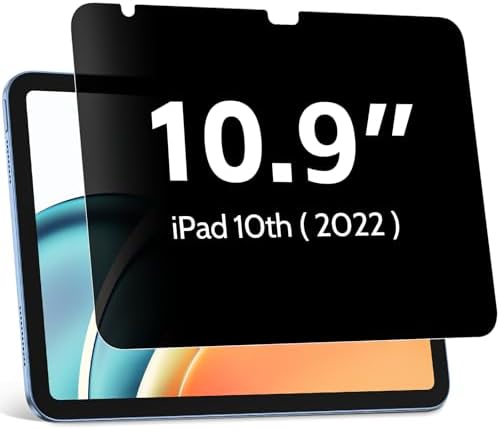 Privacy Screen Protector Compatible with iPad 10th 2022 10.9" & iPad 11th A16 2025 11", Anti Glare Blue Light Spy Filter Private, High Sensitive Bubble-Free Easy Install Black Security Screen Shield by Protescreen