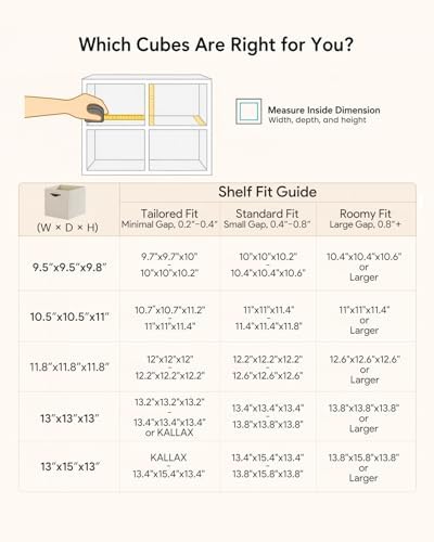 Cube Storage Bins | 11.8"x11.8"x11.8", Beige, 6 Pack - Image 3