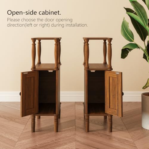 Veegle Narrow Nightstand,Skinny Slim End Side Table (Dark Walnut Brown) - Image 3