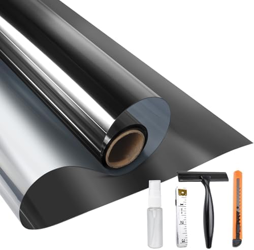 KESPEN One Way Window Privacy Film See Out Not in, Black, 35.4InX 196.8In by KESPENWINDOWFILMS