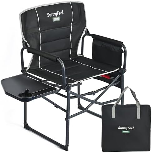 SUNNYFEEL Oversized Directors Camping Chair for Adults with Side Table by SunnyFeelCamping