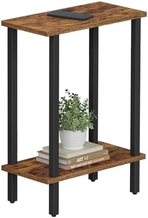 TUTOTAK Narrow Side Table, 2-Tier Small End Table for Couch by ChoosetutotakFurnitureBuildYourCozyHome