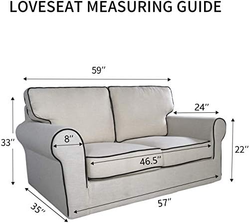 PureFit Stretch Loveseat Covers Fleece Couch Covers for Sofa Taupe - Image 6